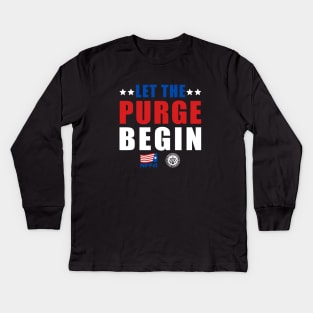 LET THE PURGE BEGIN THE PURGE HORROR MOVIE Kids Long Sleeve T-Shirt